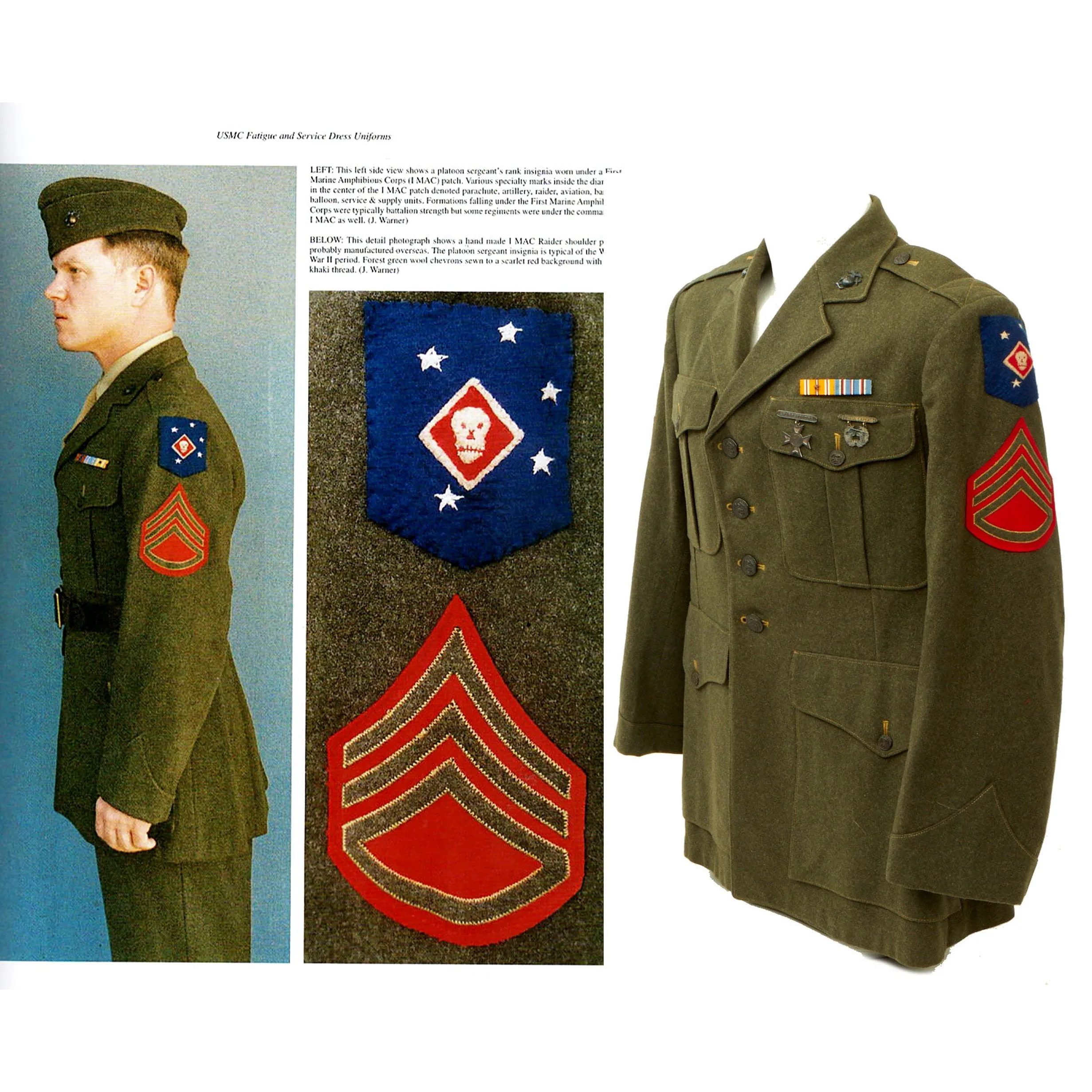 Original U.S. WWII Marine Raider USMC First Marine Amphibious Corps (I MAC) Winter Service Dress Uniform - As Seen In Book