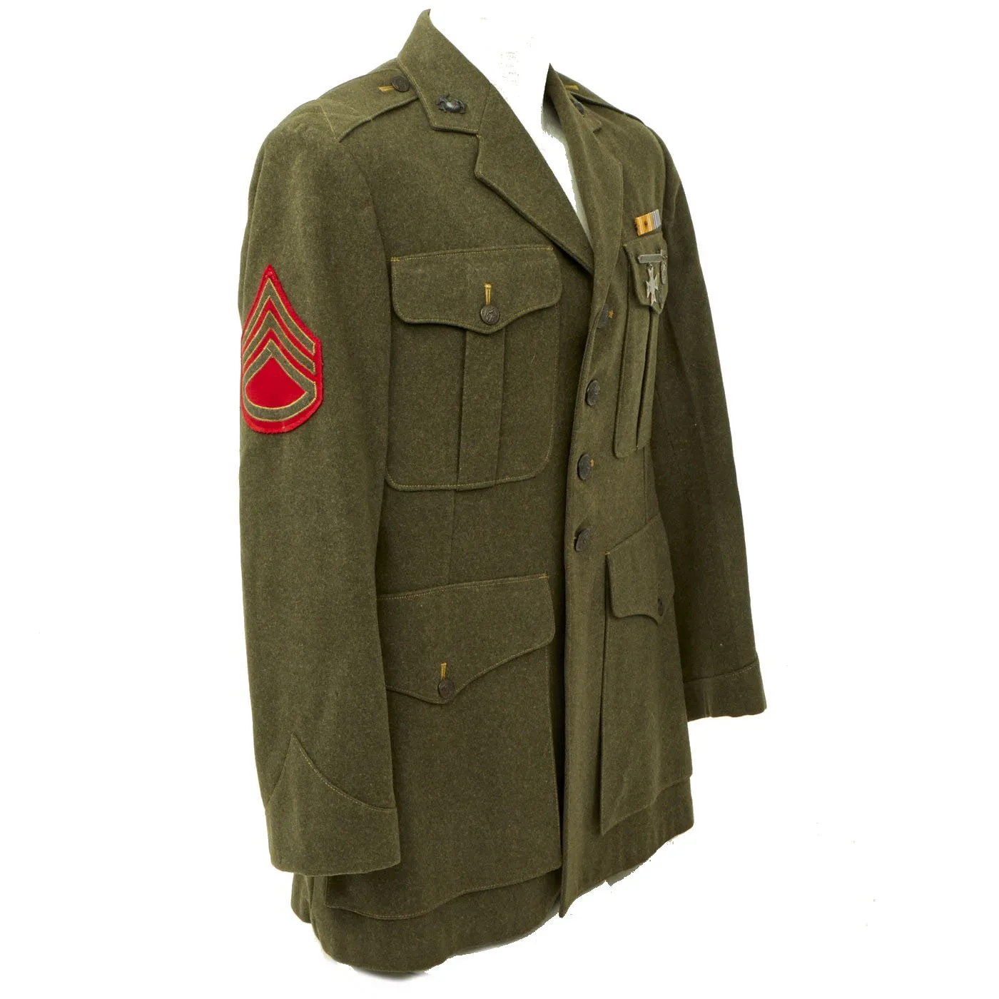 Original U.S. WWII Marine Raider USMC First Marine Amphibious Corps (I MAC) Winter Service Dress Uniform - As Seen In Book