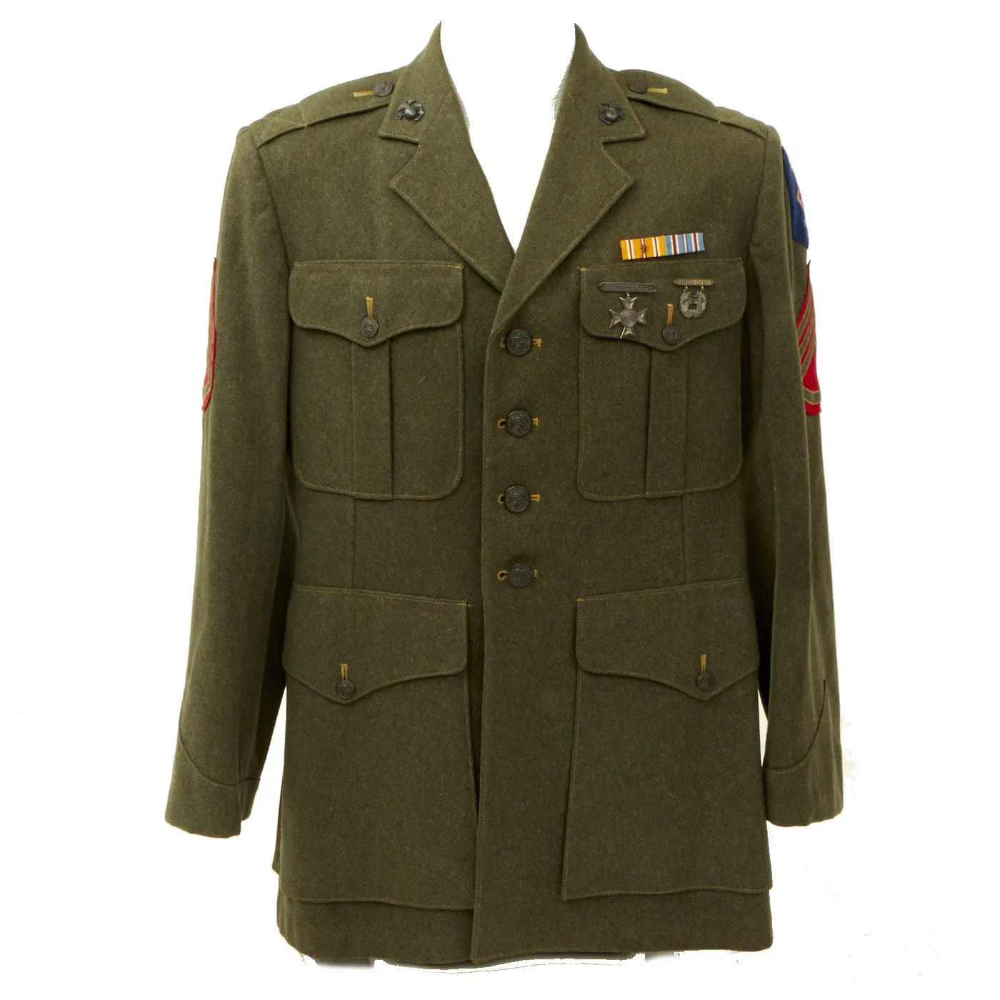Original U.S. WWII Marine Raider USMC First Marine Amphibious Corps (I MAC) Winter Service Dress Uniform - As Seen In Book