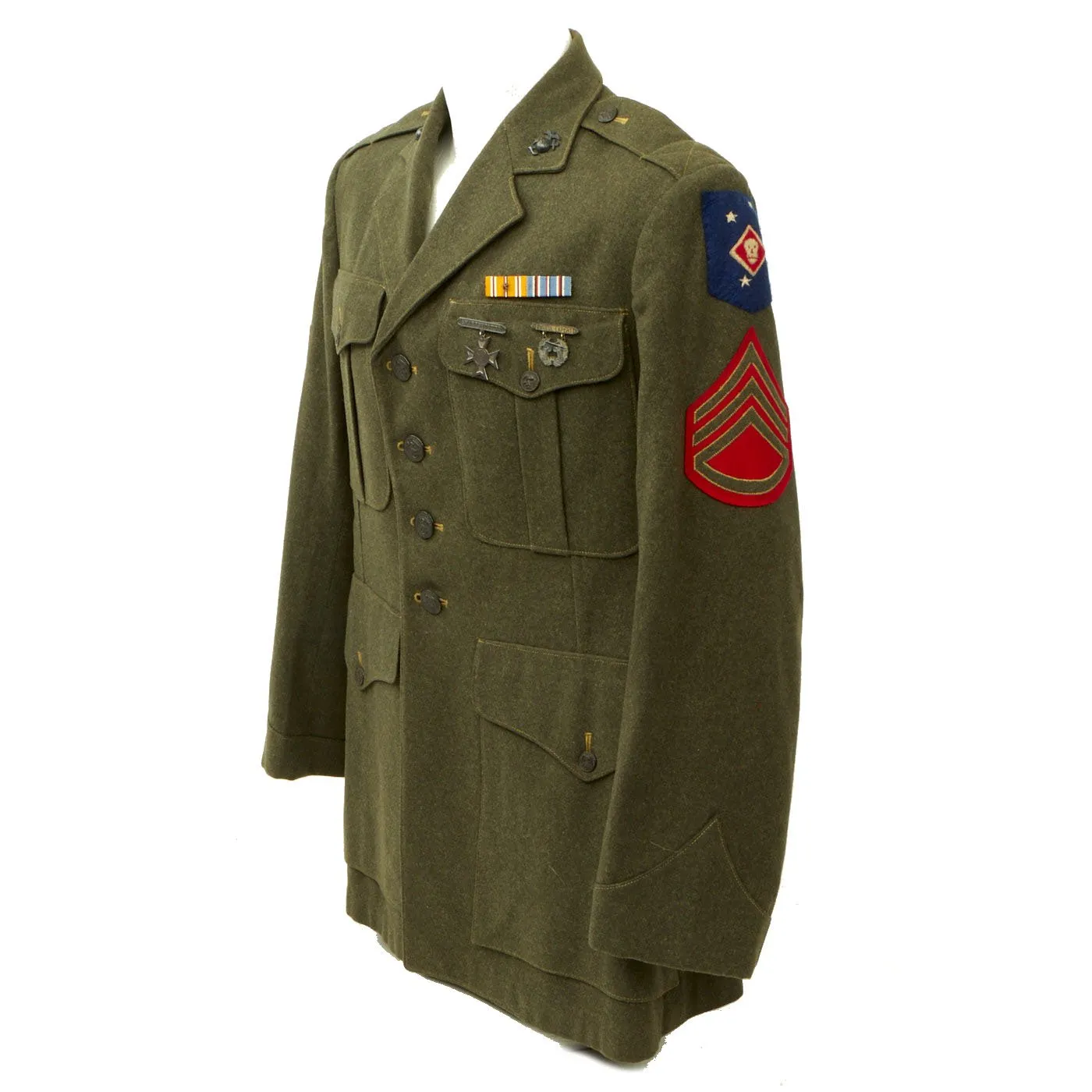 Original U.S. WWII Marine Raider USMC First Marine Amphibious Corps (I MAC) Winter Service Dress Uniform - As Seen In Book