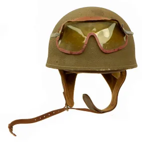 Original WWII British 1944 Dated MkI Dispatch Rider Helmet by Briggs Motor Bodies Ltd. in Unissued Condition