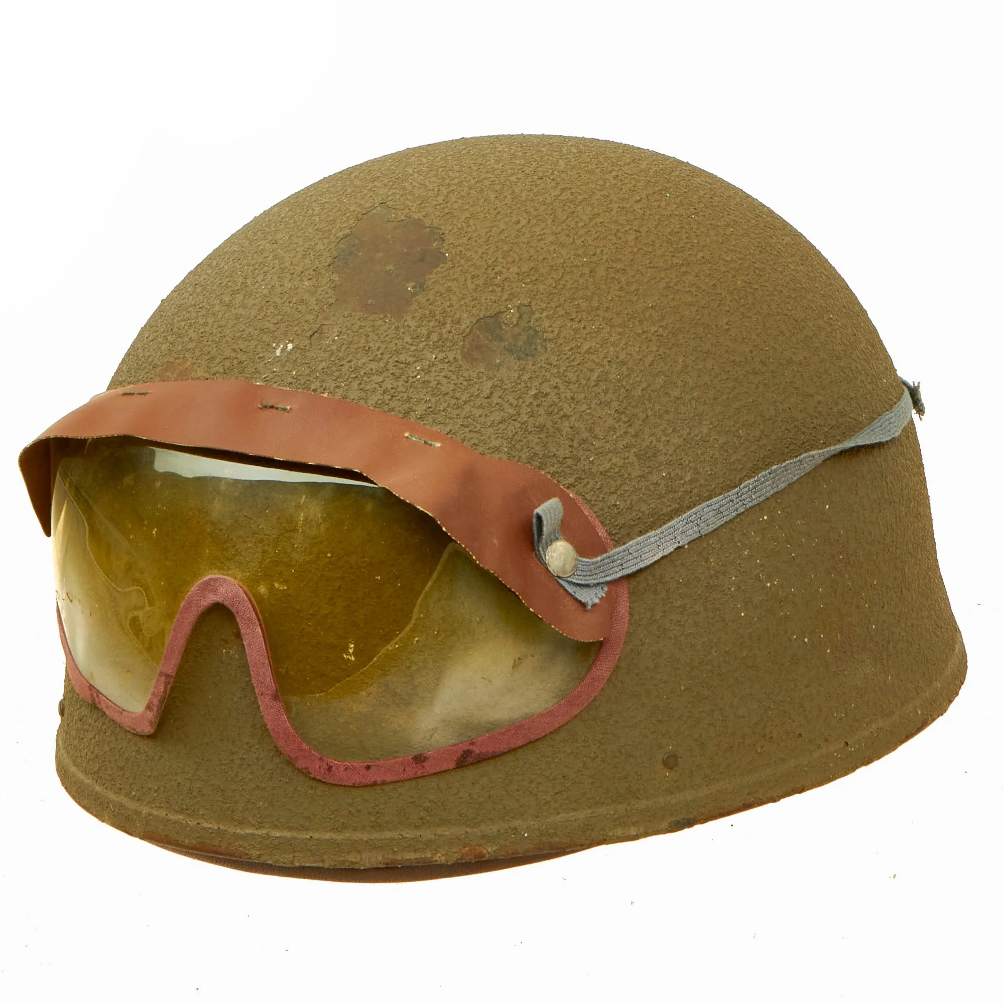 Original WWII British 1944 Dated MkI Dispatch Rider Helmet by Briggs Motor Bodies Ltd. in Unissued Condition
