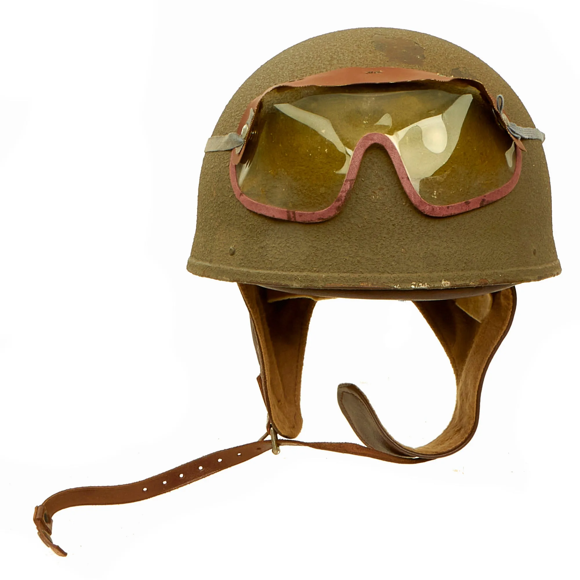 Original WWII British 1944 Dated MkI Dispatch Rider Helmet by Briggs Motor Bodies Ltd. in Unissued Condition