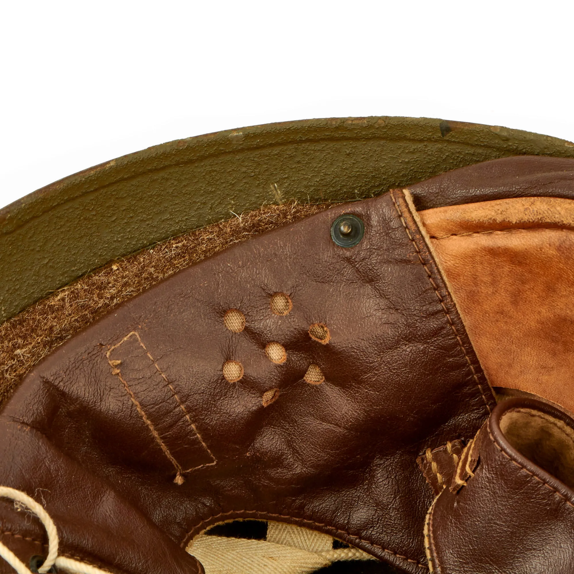 Original WWII British 1944 Dated MkI Dispatch Rider Helmet by Briggs Motor Bodies Ltd. in Unissued Condition