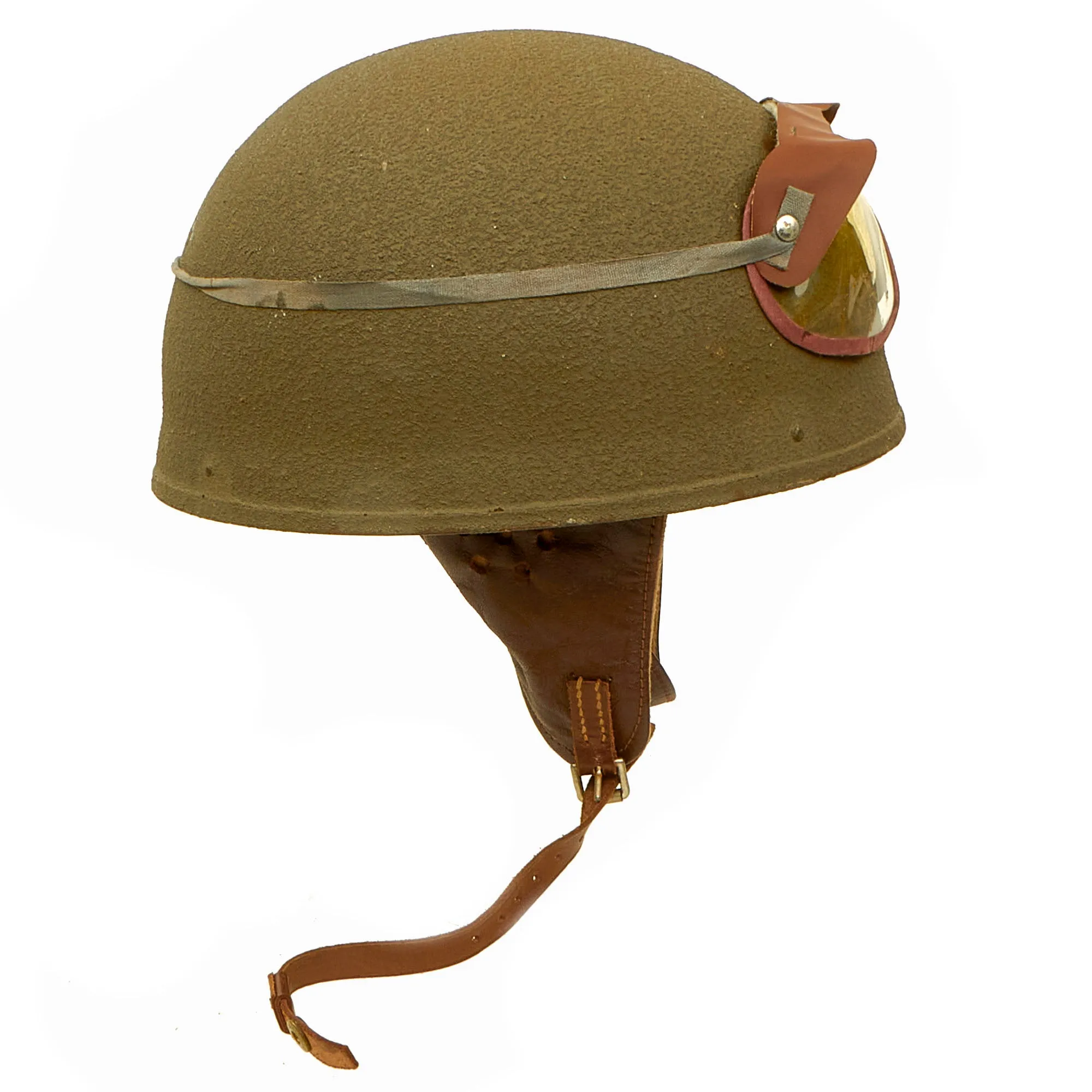 Original WWII British 1944 Dated MkI Dispatch Rider Helmet by Briggs Motor Bodies Ltd. in Unissued Condition