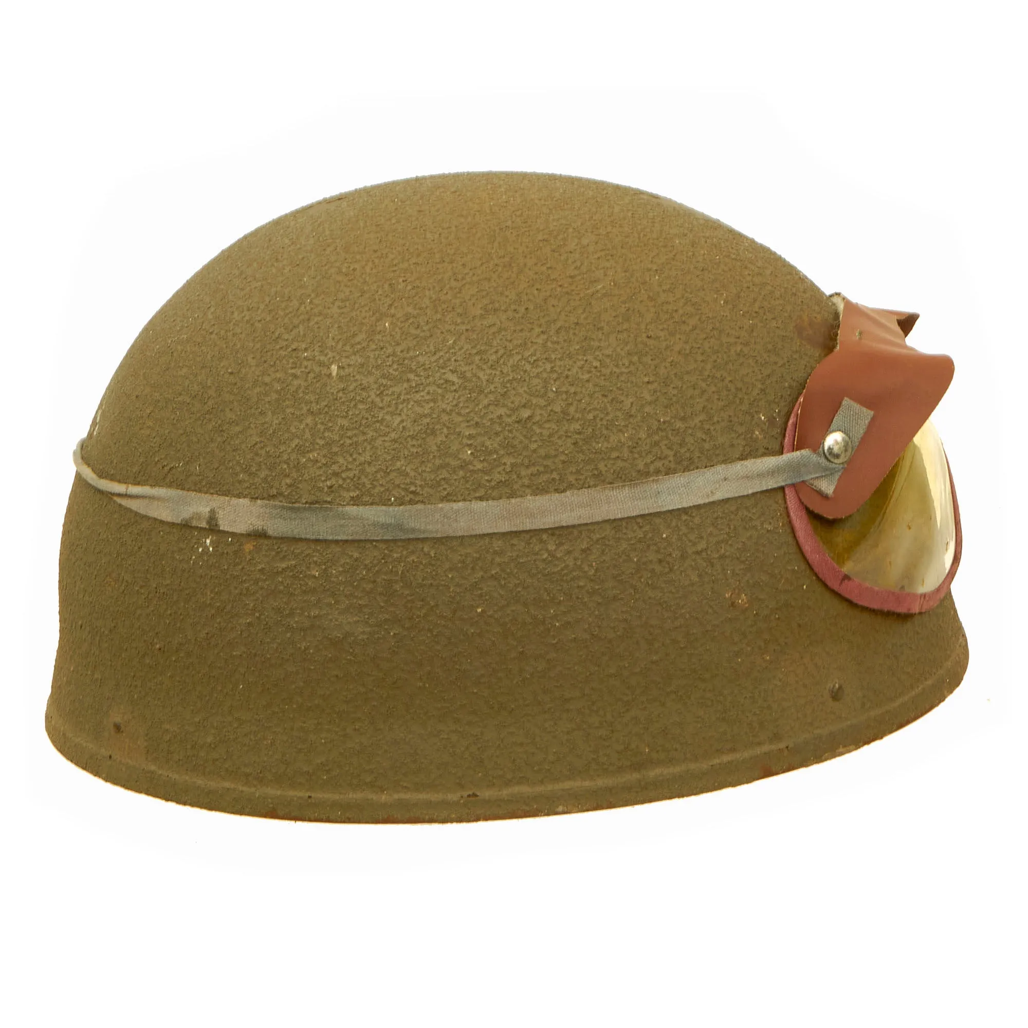 Original WWII British 1944 Dated MkI Dispatch Rider Helmet by Briggs Motor Bodies Ltd. in Unissued Condition