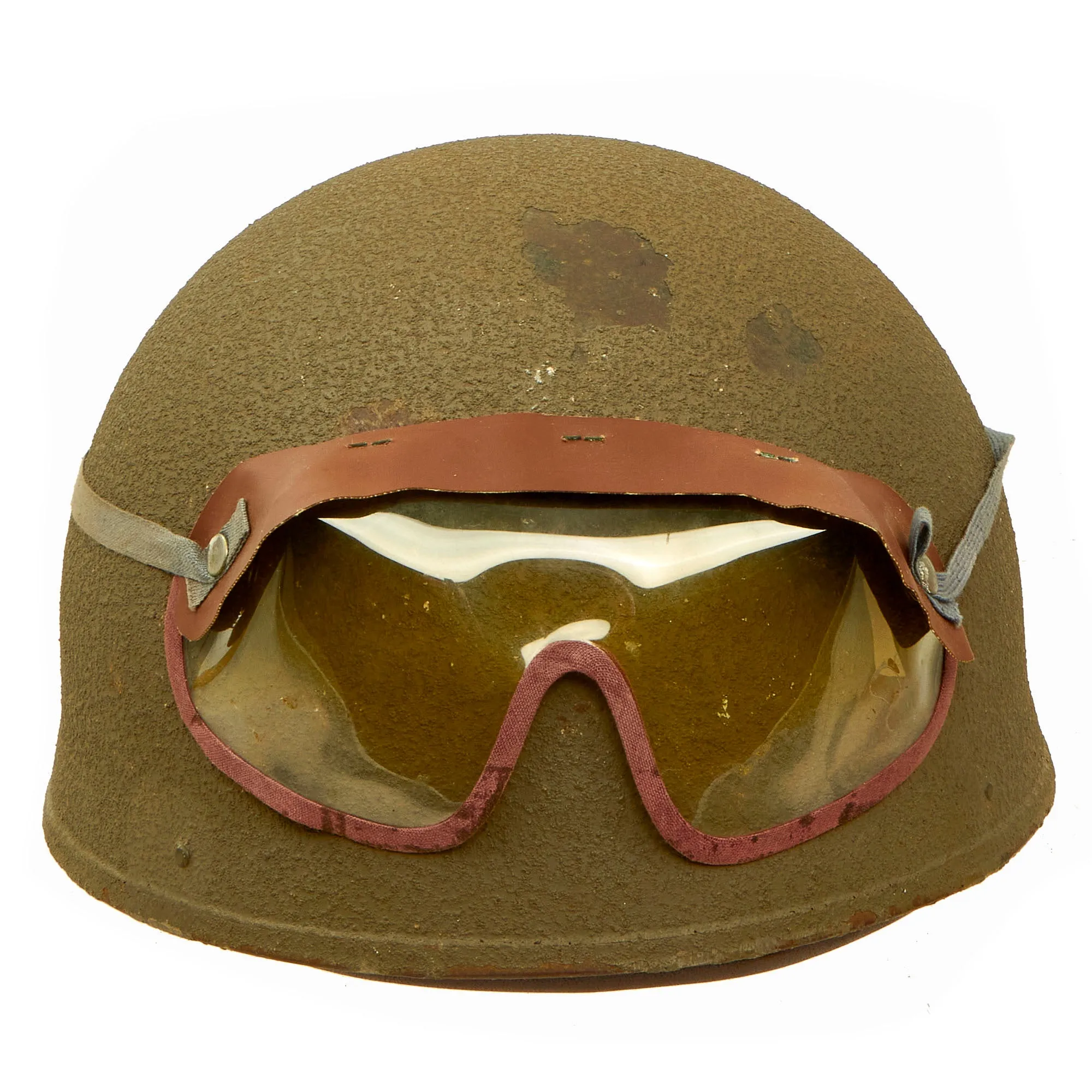 Original WWII British 1944 Dated MkI Dispatch Rider Helmet by Briggs Motor Bodies Ltd. in Unissued Condition