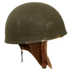 Original WWII British 1945 Dated MkI Dispatch Rider Helmet by Briggs Motor Bodies Ltd. in Unissued Condition!