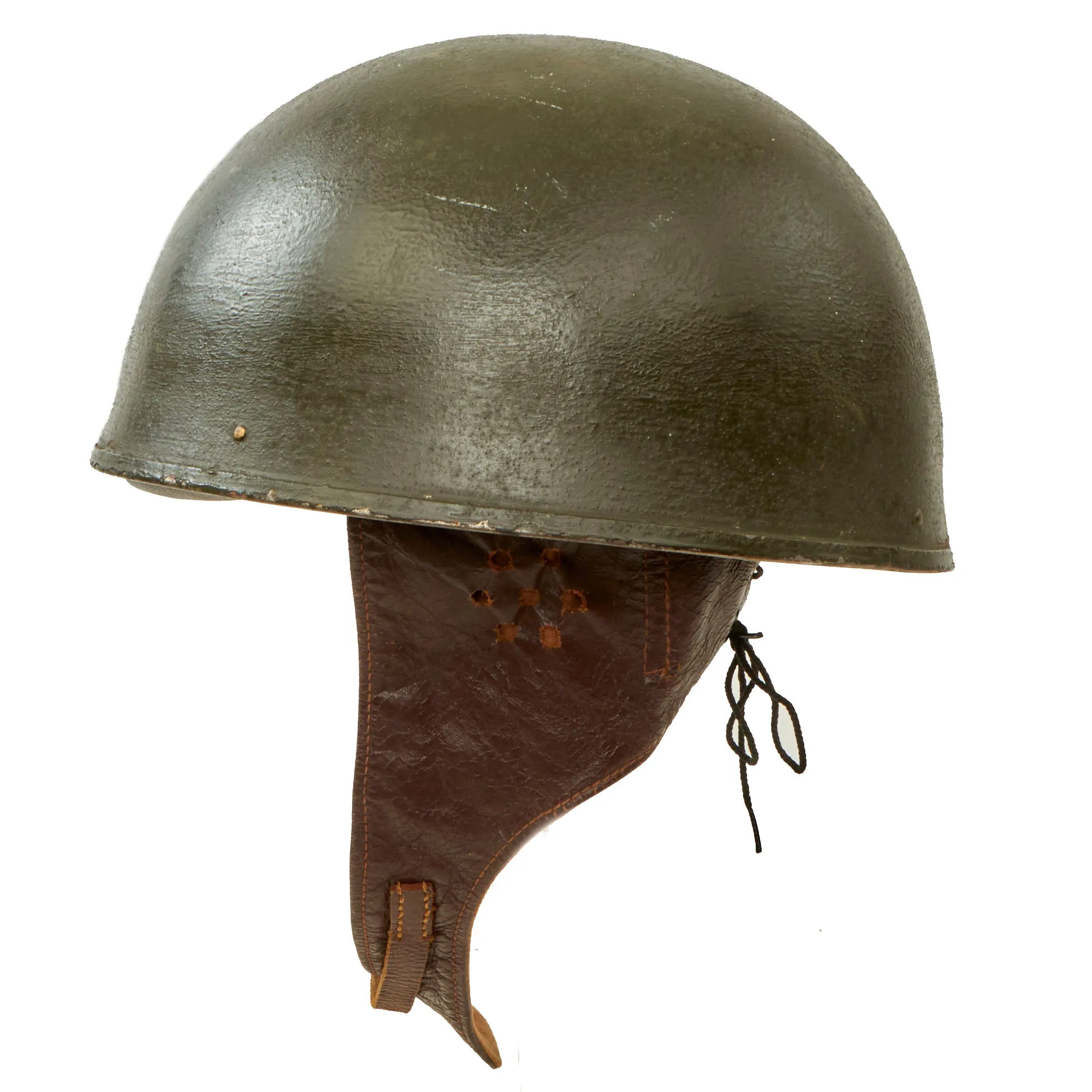Original WWII British 1945 Dated MkI Dispatch Rider Helmet by Briggs Motor Bodies Ltd. - Size 7