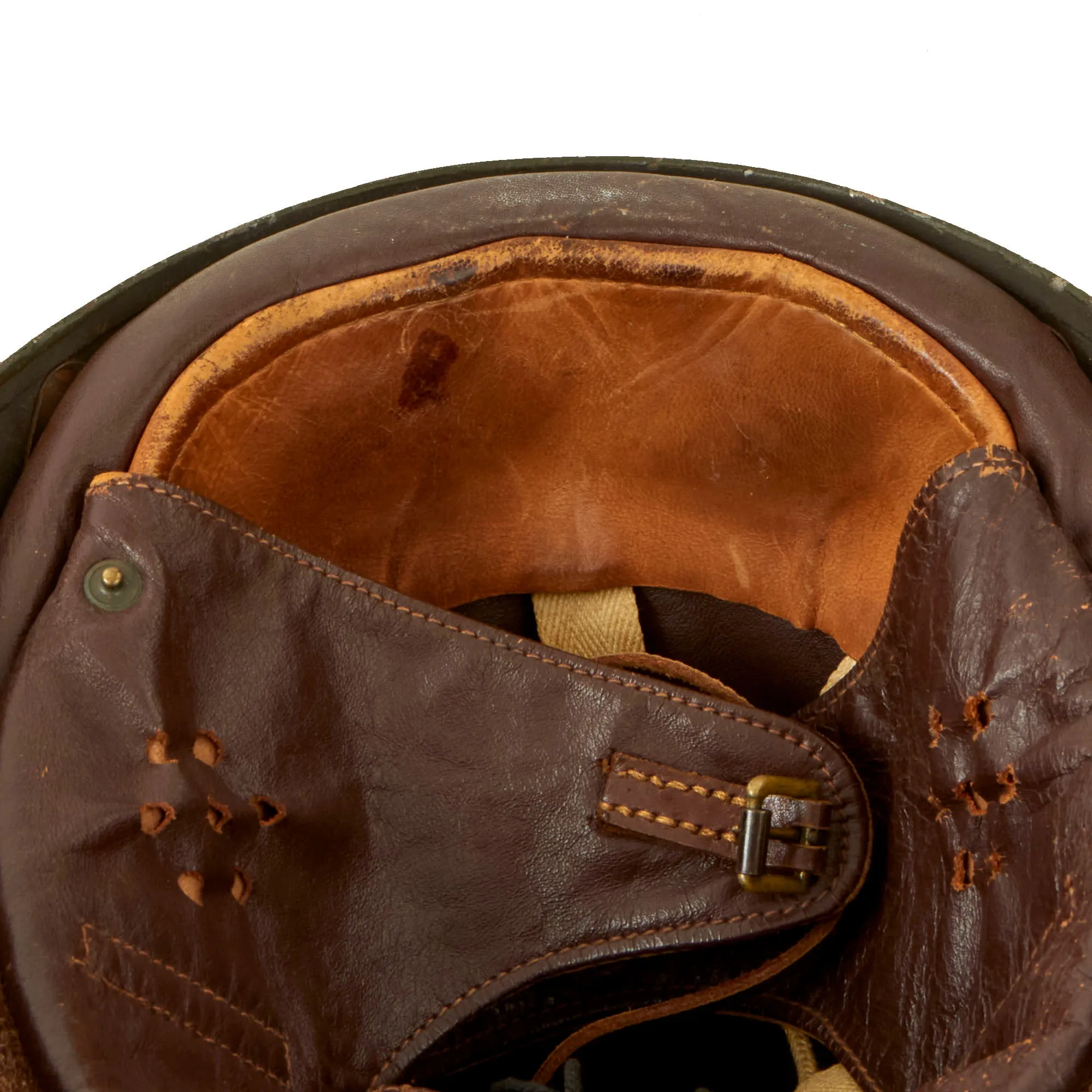 Original WWII British 1945 Dated MkI Dispatch Rider Helmet by Briggs Motor Bodies Ltd. - Size 7