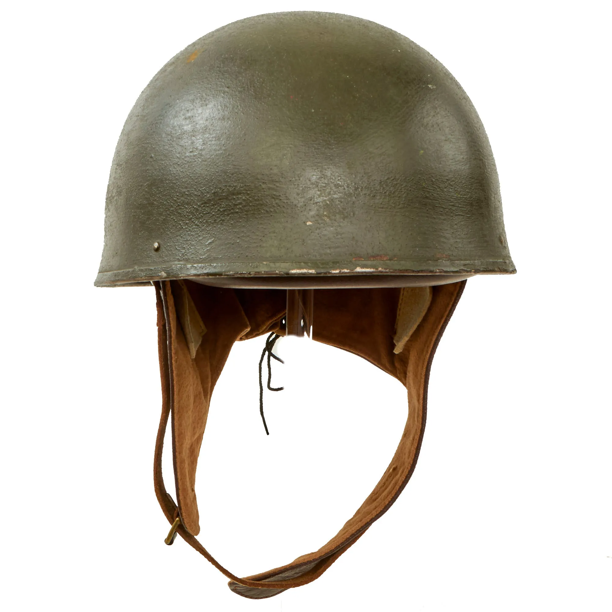 Original WWII British 1945 Dated MkI Dispatch Rider Helmet by Briggs Motor Bodies Ltd. - Size 7