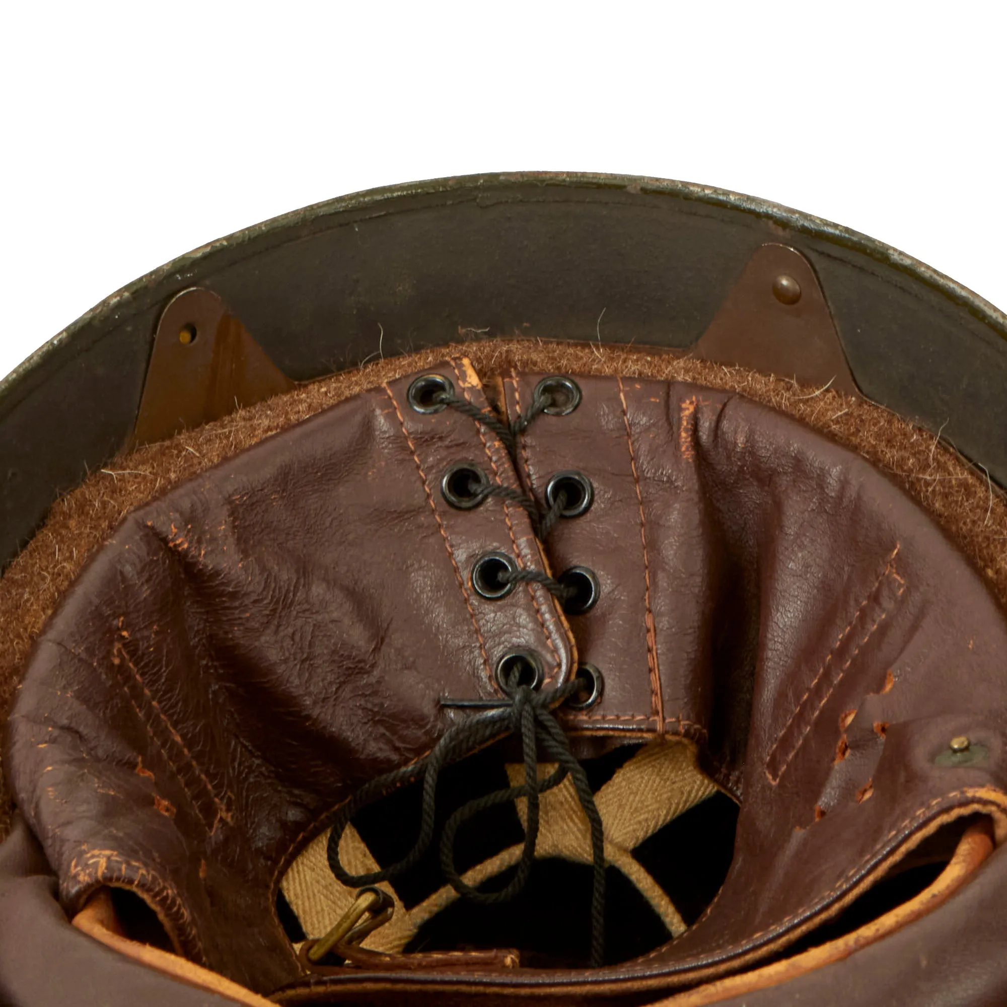 Original WWII British 1945 Dated MkI Dispatch Rider Helmet by Briggs Motor Bodies Ltd. - Size 7