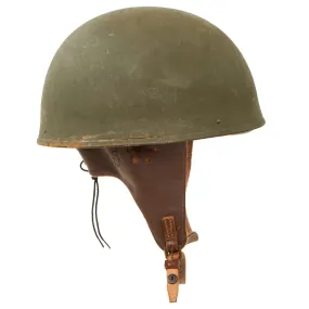 Original WWII British 1945 Dated MkI Dispatch Rider Helmet by Briggs Motor Bodies Ltd.