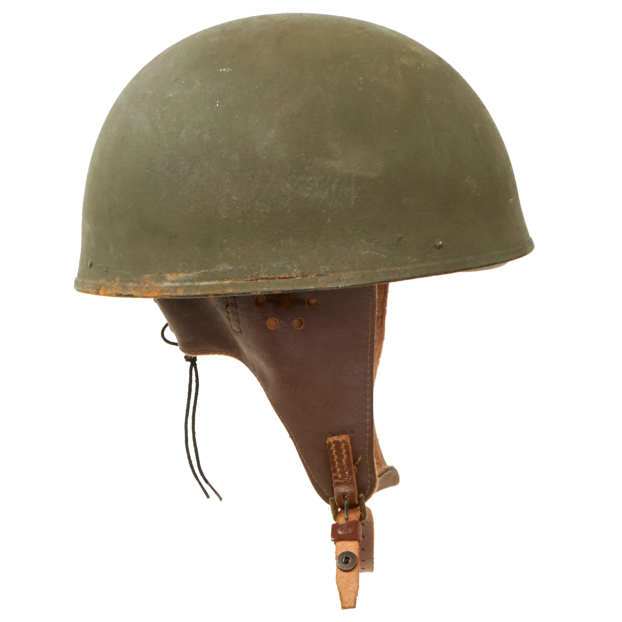 Original WWII British 1945 Dated MkI Dispatch Rider Helmet by Briggs Motor Bodies Ltd.