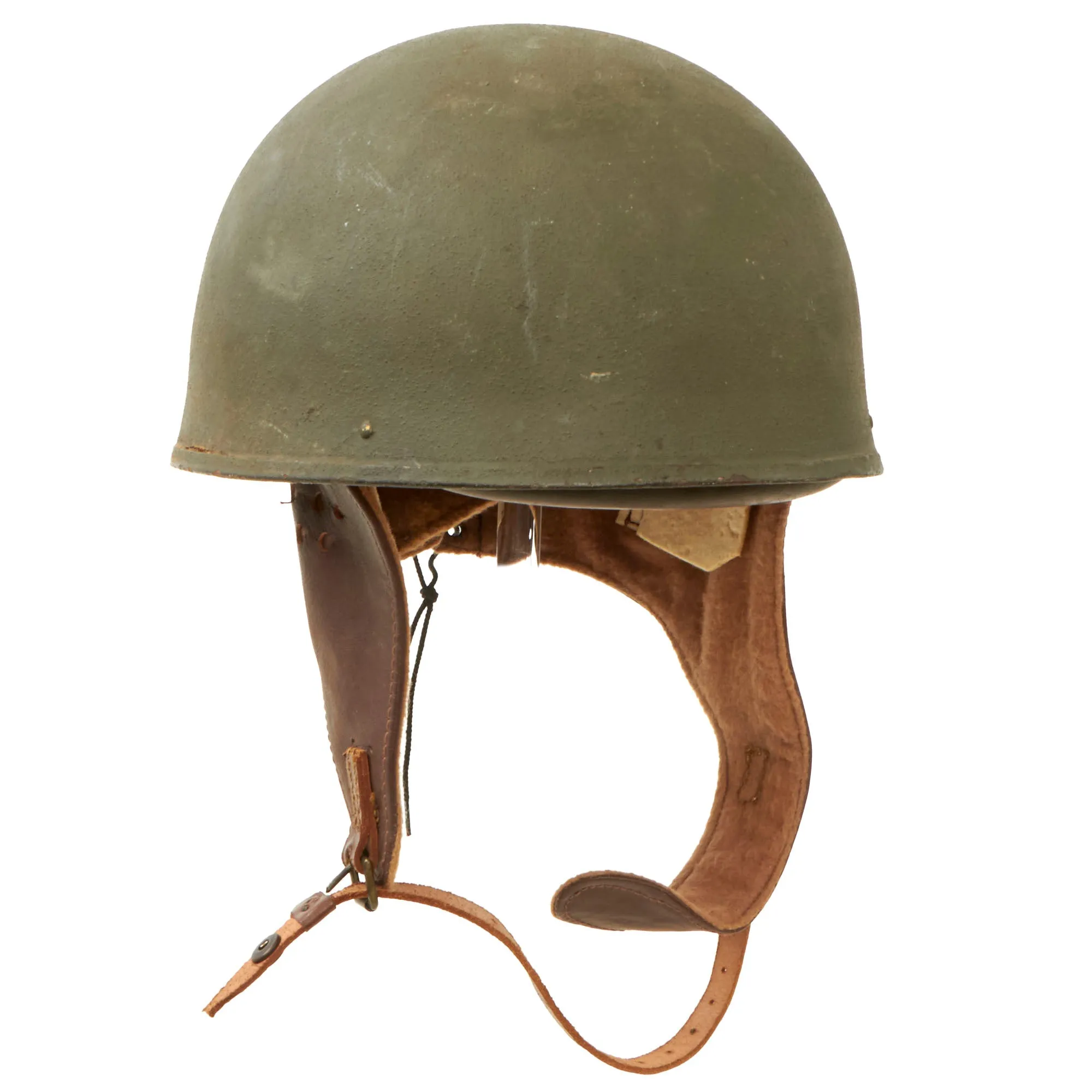 Original WWII British 1945 Dated MkI Dispatch Rider Helmet by Briggs Motor Bodies Ltd.