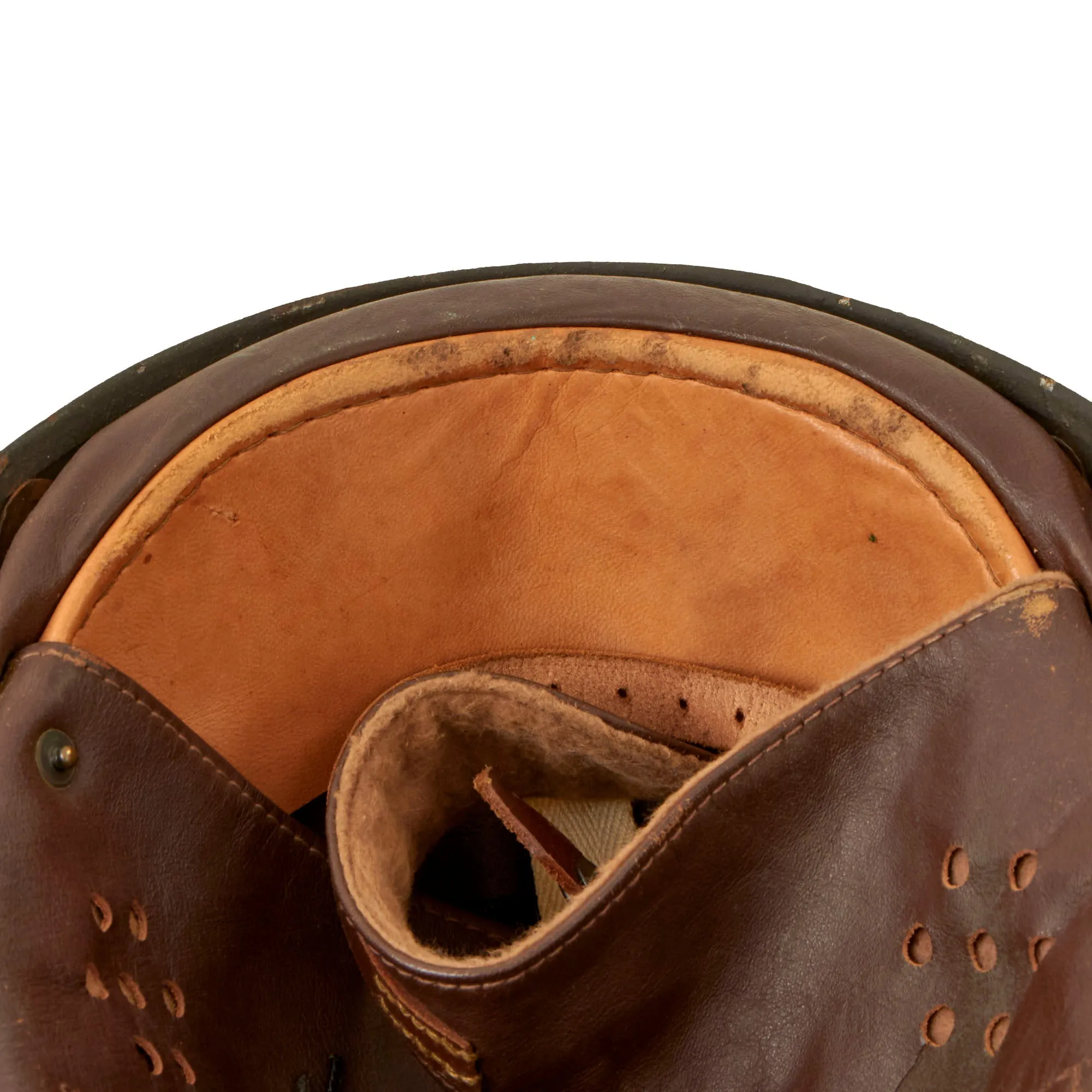 Original WWII British 1945 Dated MkI Dispatch Rider Helmet by Briggs Motor Bodies Ltd.