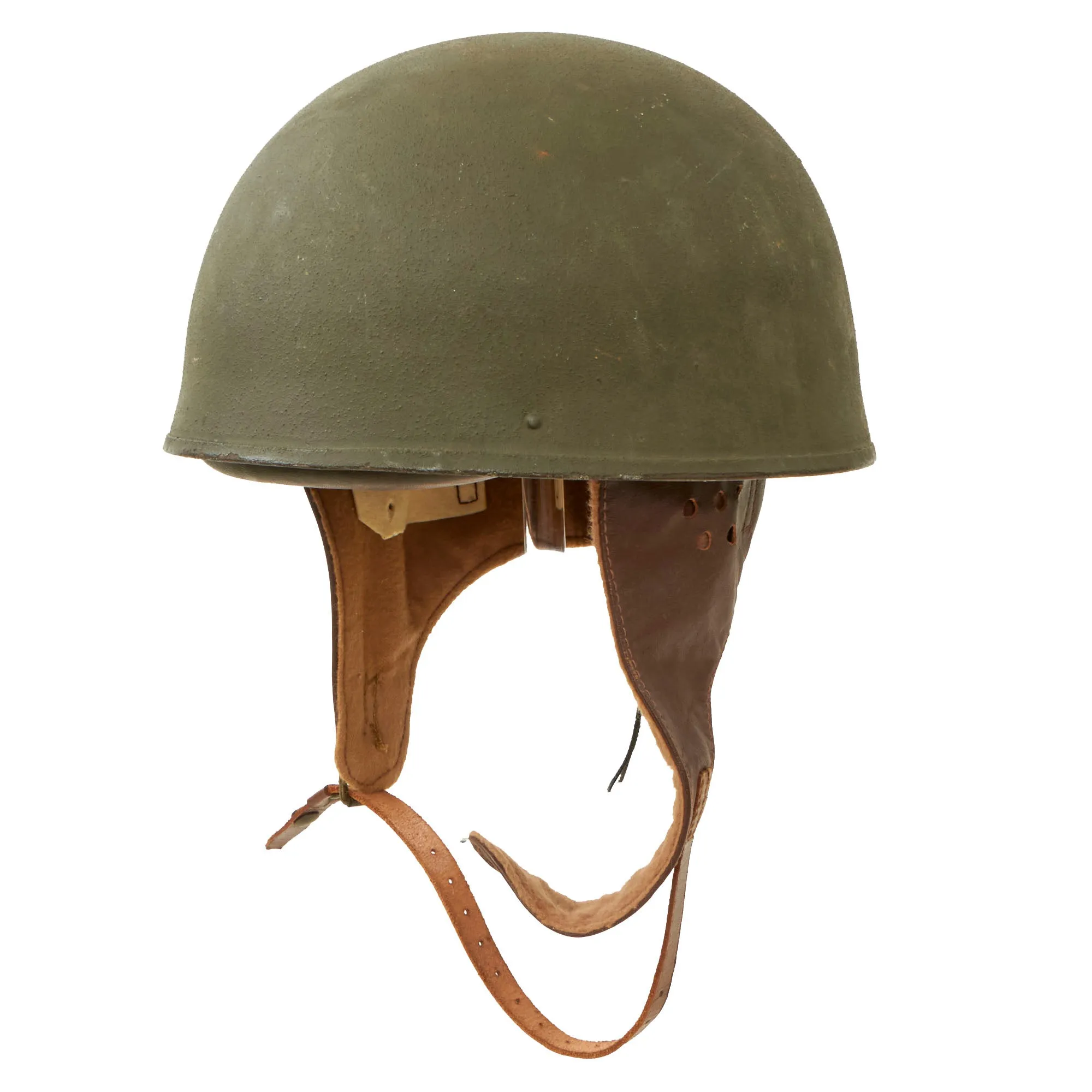 Original WWII British 1945 Dated MkI Dispatch Rider Helmet by Briggs Motor Bodies Ltd.