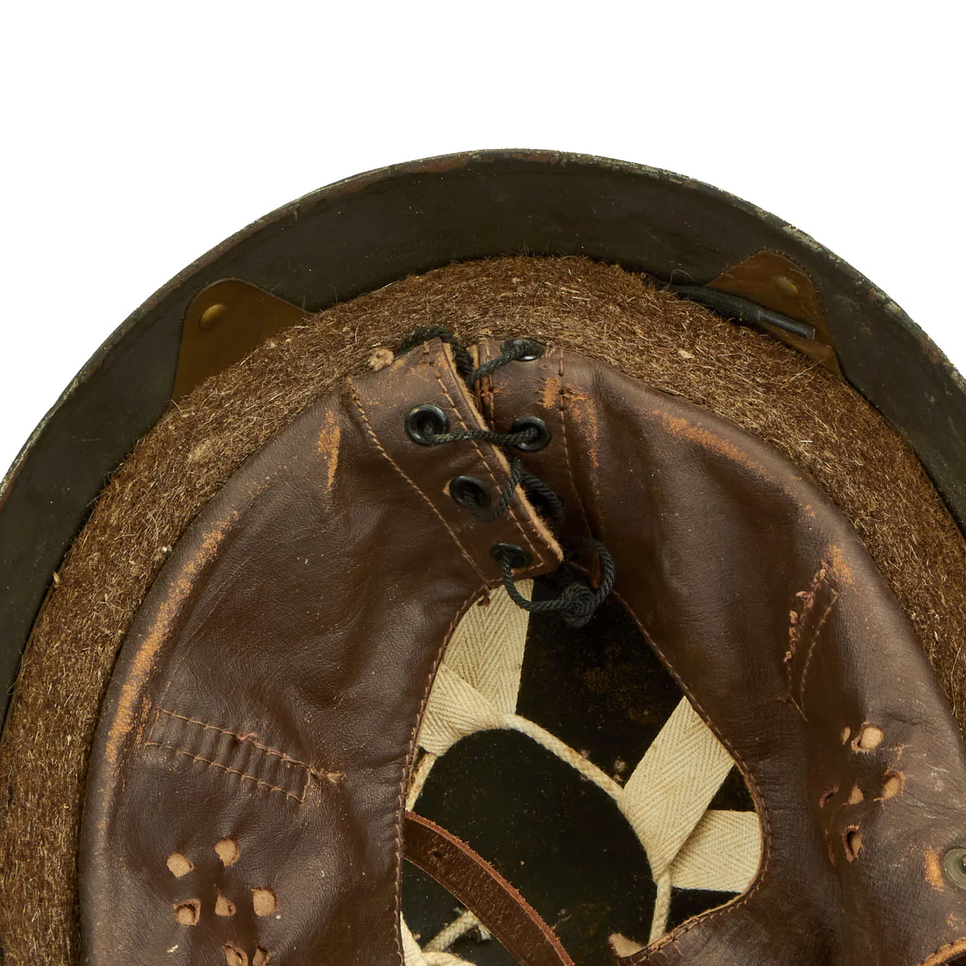 Original WWII British 1945 Dated MkI Dispatch Rider Helmet by Briggs Motor Bodies with Goggles
