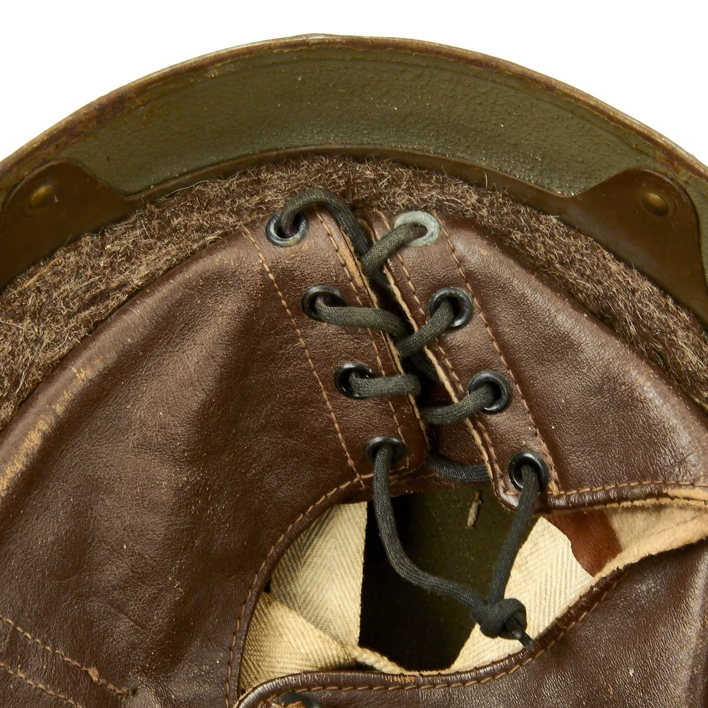 Original WWII British MkI Dispatch Rider Helmet by Briggs Motor Bodies in Size 7 1/2 -  dated 1942