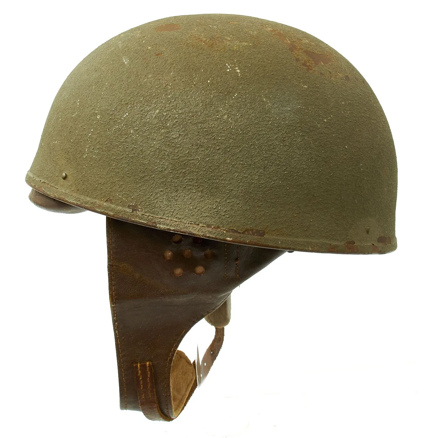 Original WWII British MkI Dispatch Rider Helmet by Briggs Motor Bodies in Size 7 1/2 -  dated 1942
