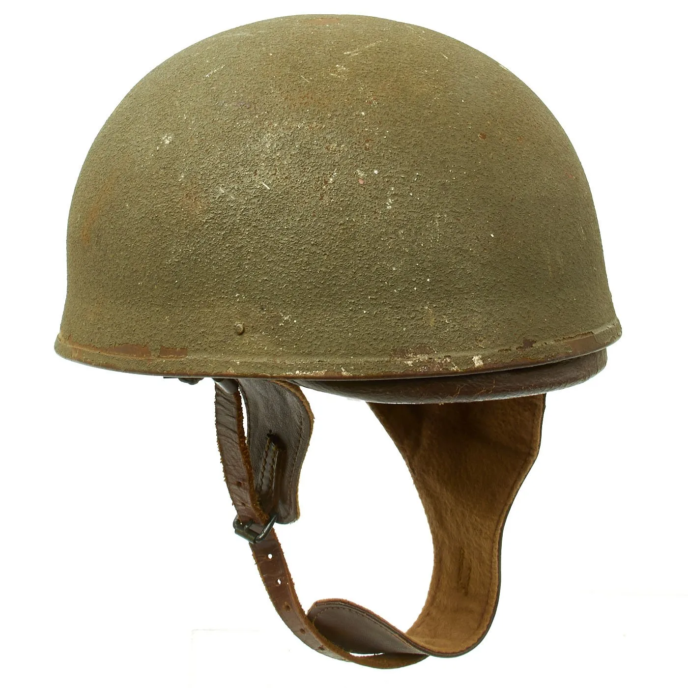Original WWII British MkI Dispatch Rider Helmet by Briggs Motor Bodies in Size 7 1/2 -  dated 1942