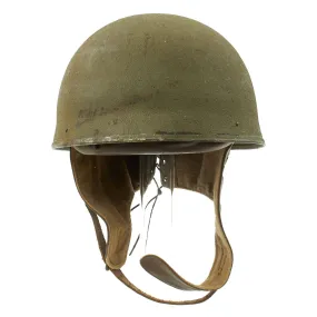 Original WWII British MkI Dispatch Rider Helmet by Briggs Motor Bodies in Size 7 - dated 1942