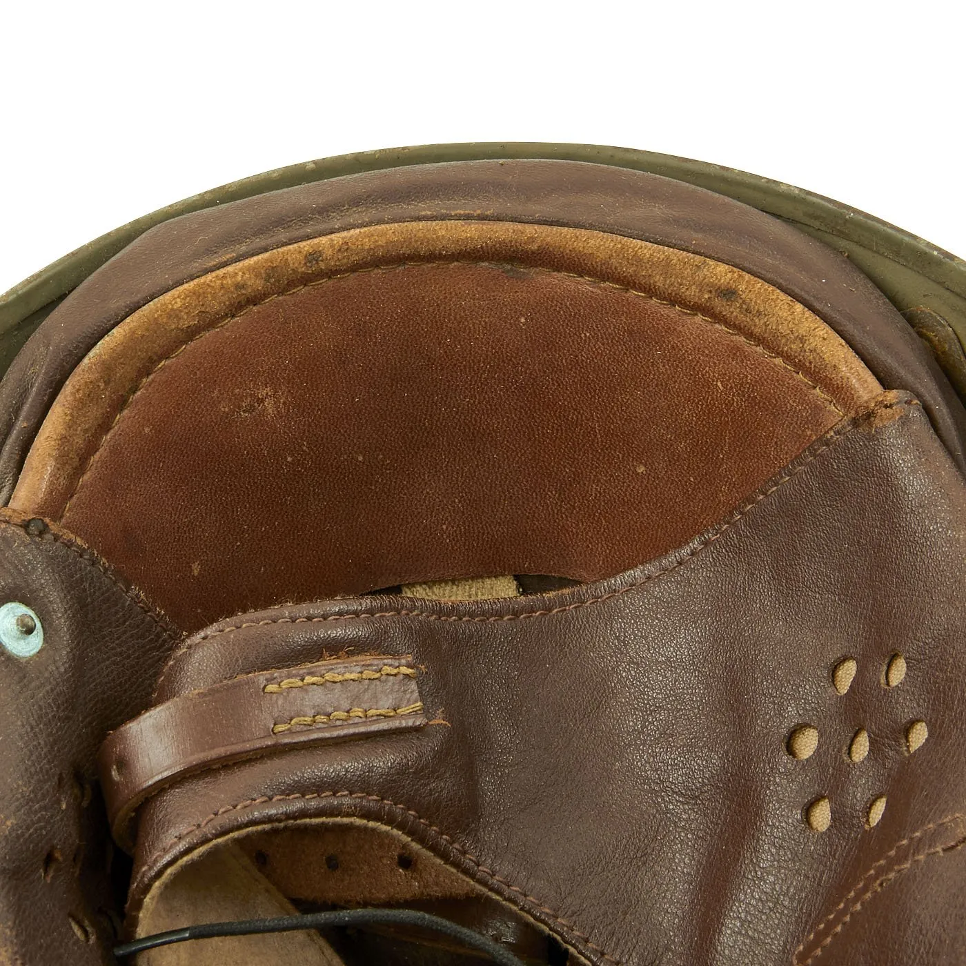 Original WWII British MkI Dispatch Rider Helmet by Briggs Motor Bodies in Size 7 - dated 1942