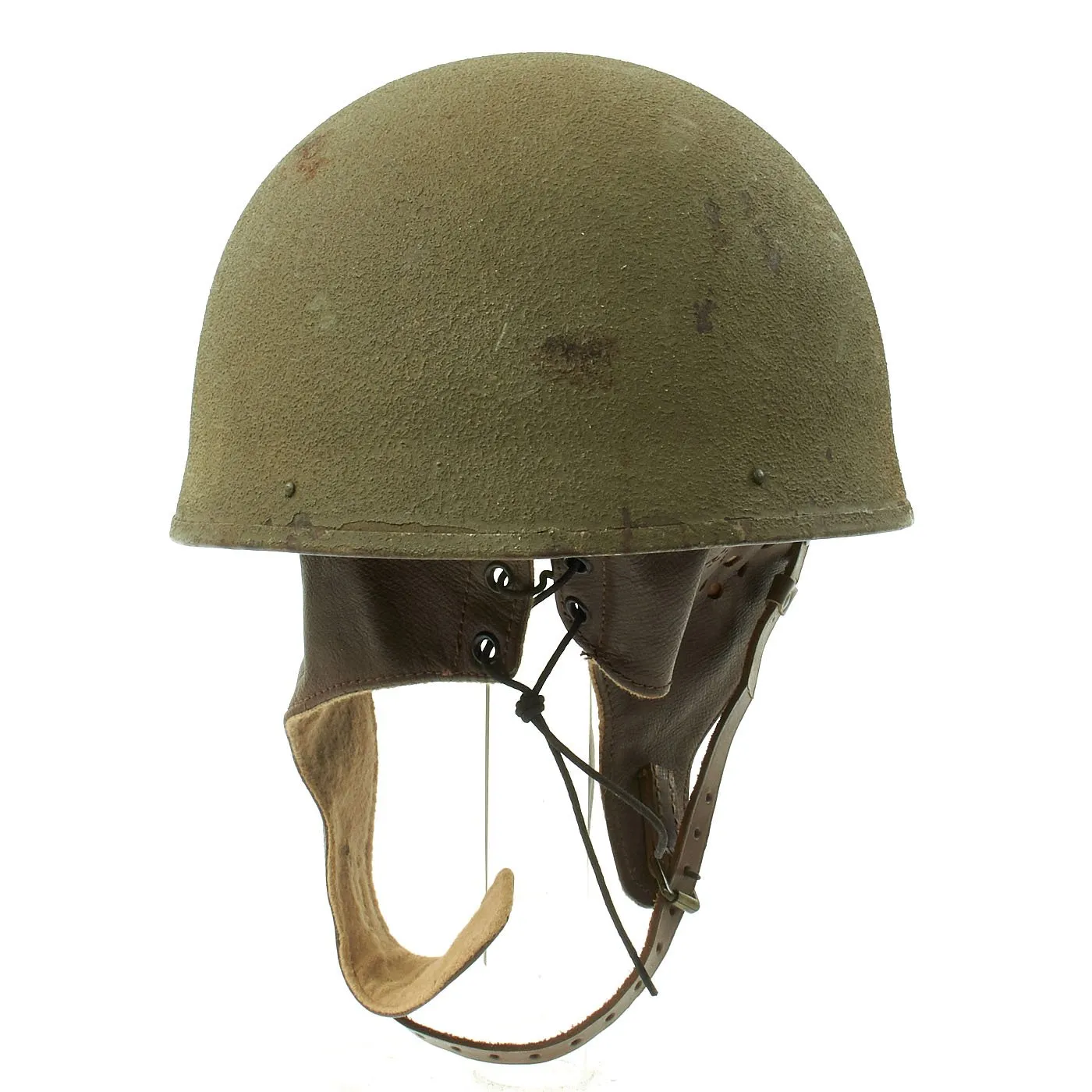 Original WWII British MkI Dispatch Rider Helmet by Briggs Motor Bodies in Size 7 - dated 1942