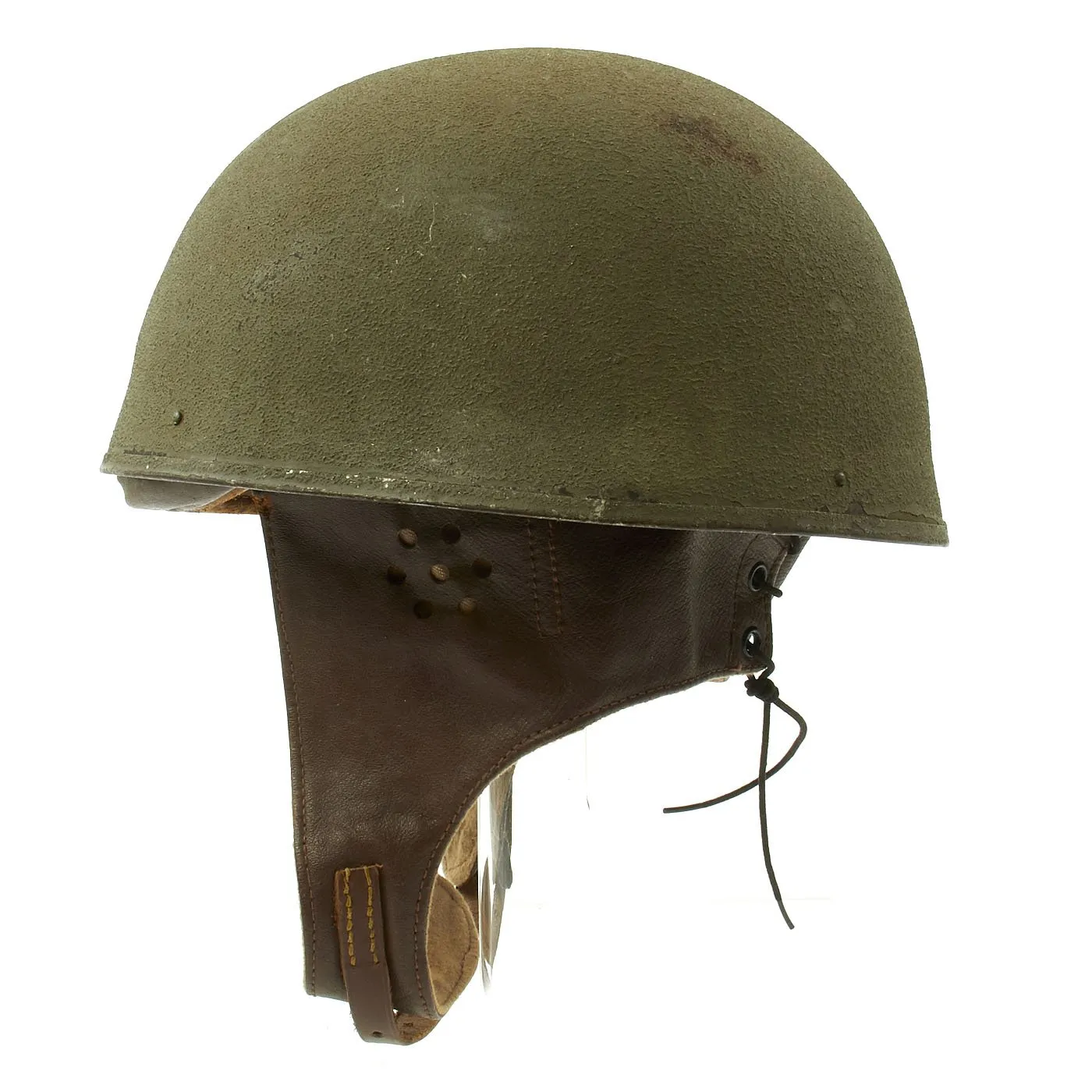 Original WWII British MkI Dispatch Rider Helmet by Briggs Motor Bodies in Size 7 - dated 1942