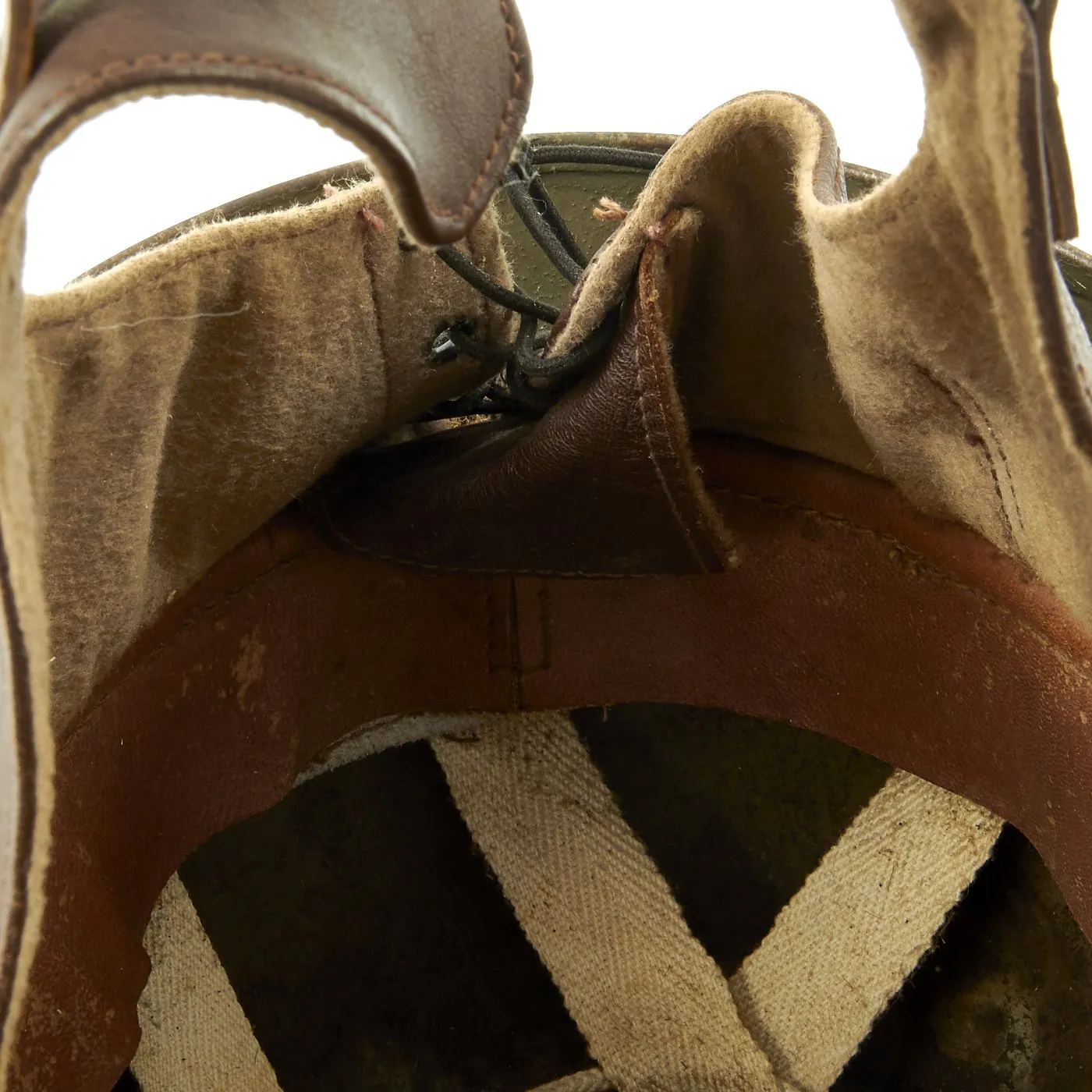 Original WWII British MkI Dispatch Rider Helmet by Briggs Motor Bodies in Size 7 - dated 1942