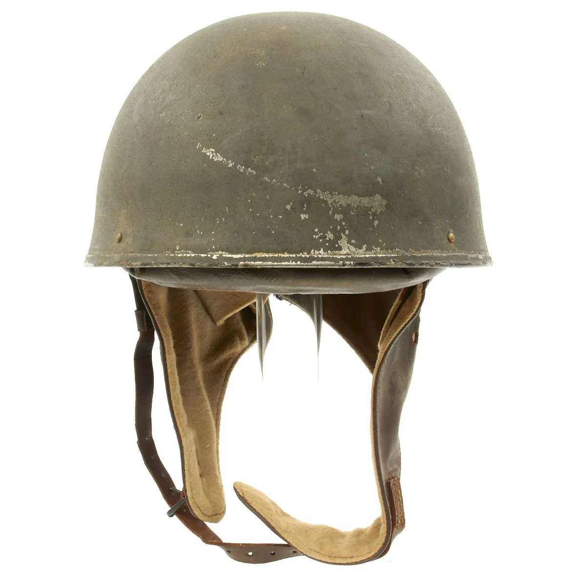 Original WWII British MkI Dispatch Rider Helmet by Briggs Motor Bodies in Size 7 -  dated 1945