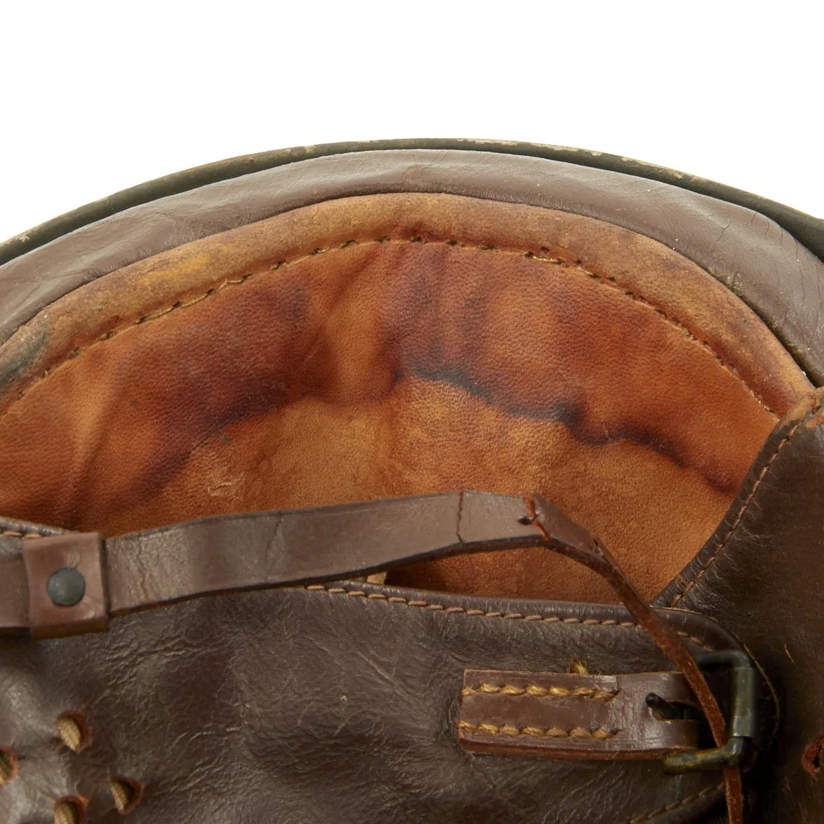 Original WWII British MkI Dispatch Rider Helmet by Briggs Motor Bodies in Size 7 -  dated 1945