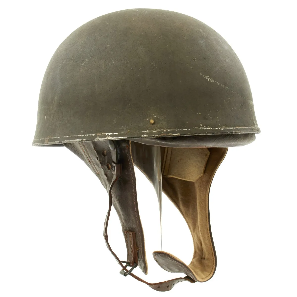 Original WWII British MkI Dispatch Rider Helmet by Briggs Motor Bodies in Size 7 -  dated 1945