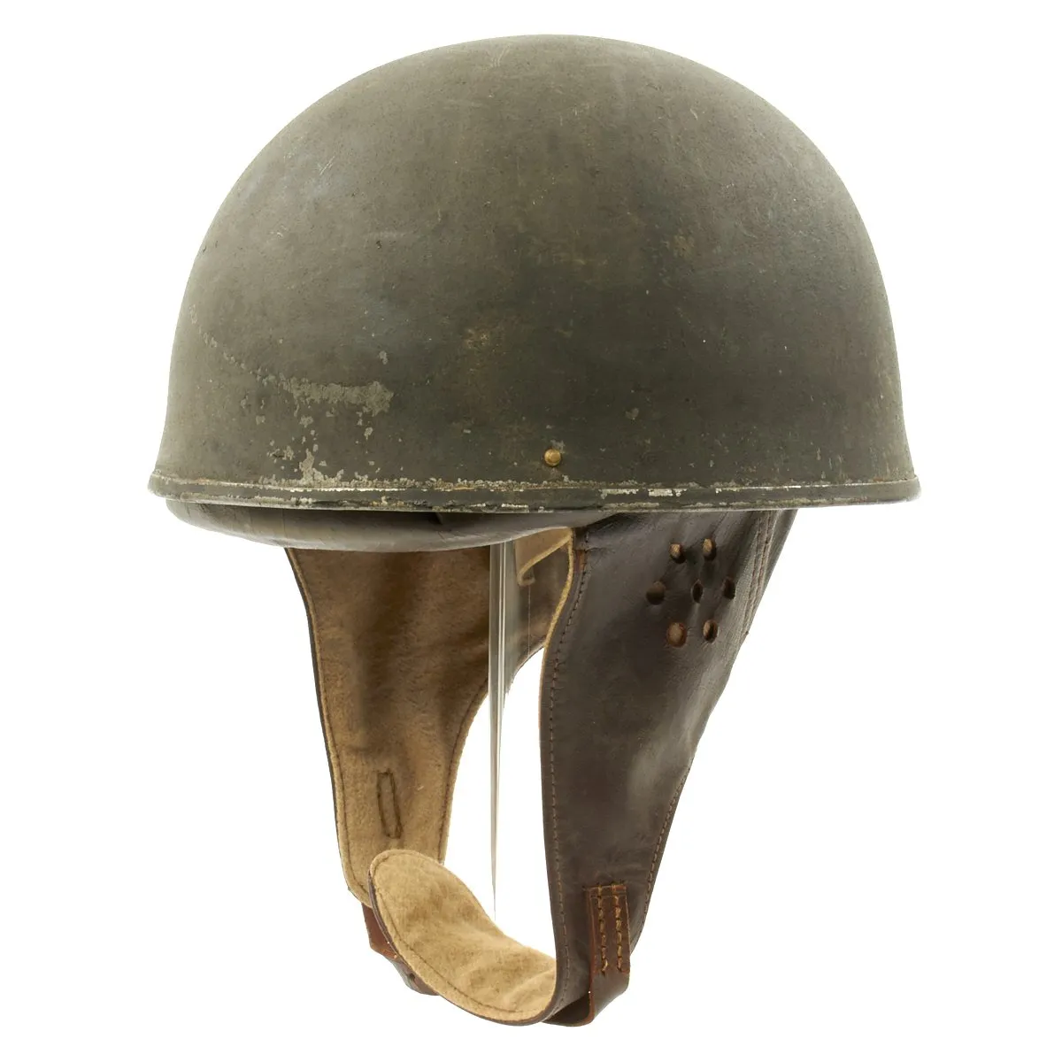 Original WWII British MkI Dispatch Rider Helmet by Briggs Motor Bodies in Size 7 -  dated 1945