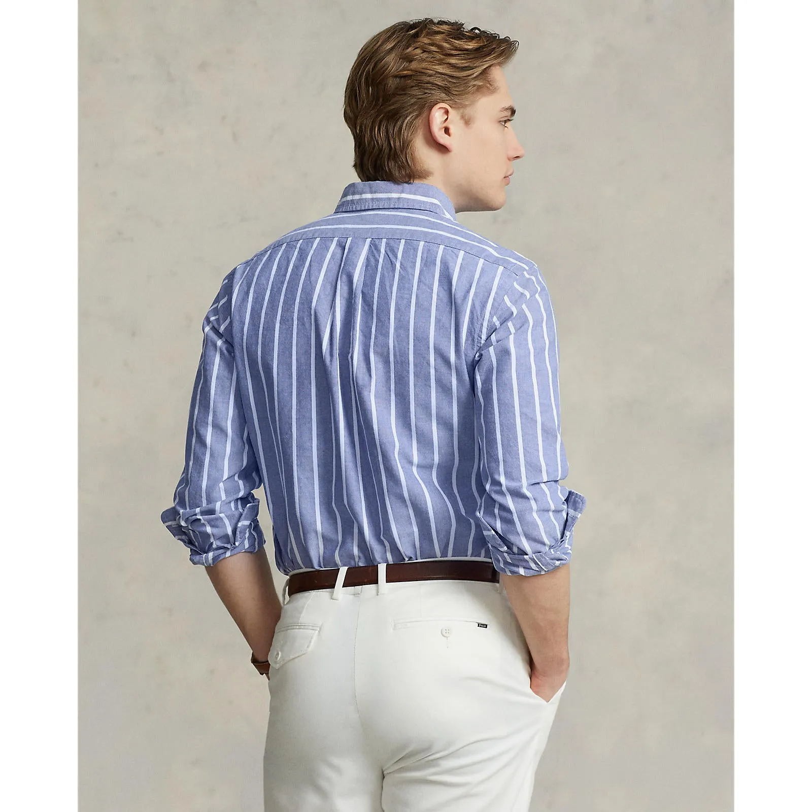 Oxford Shirt - Stripe - Royal and White