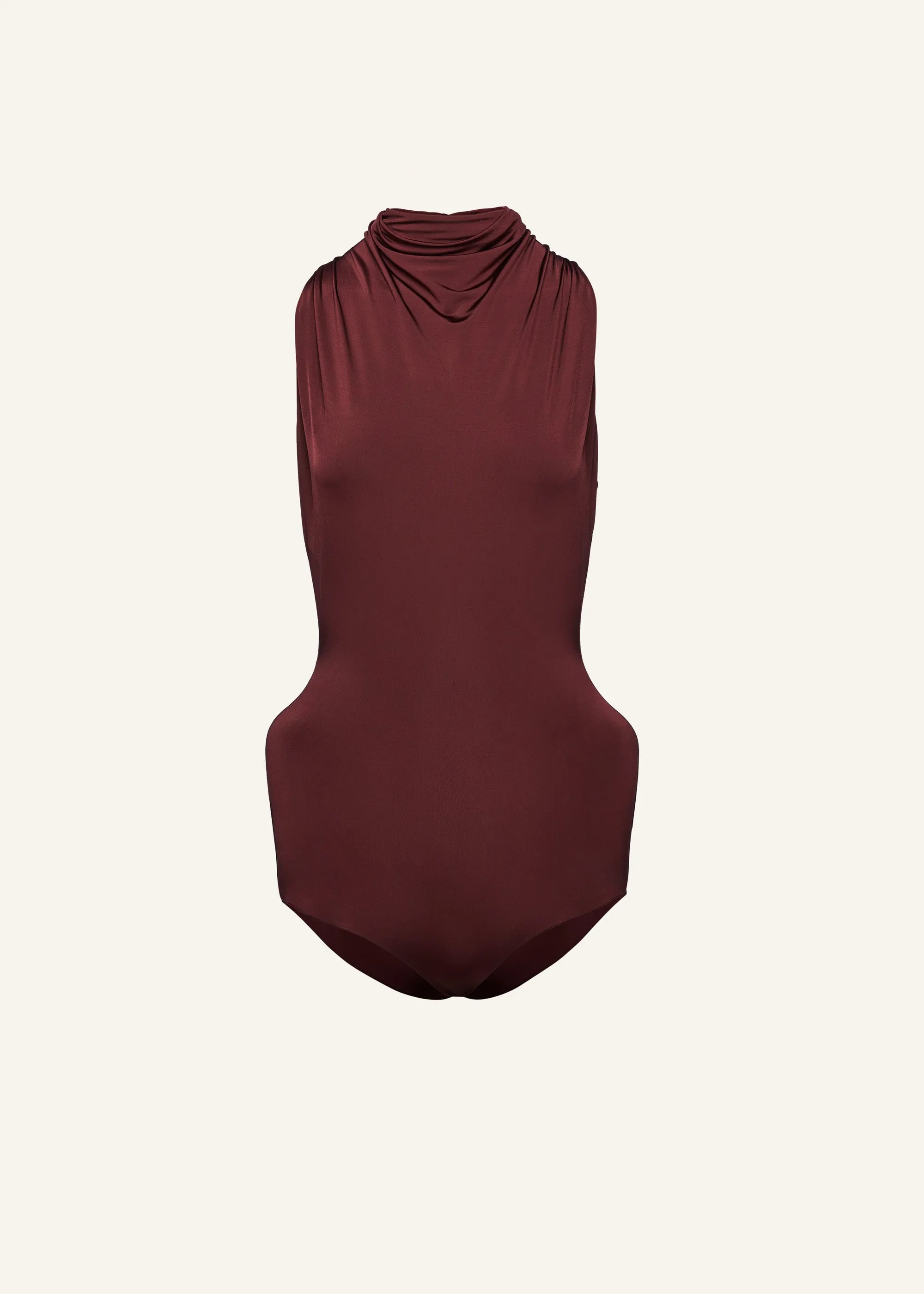Padded hip bodysuit in bordeaux