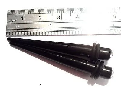Pair 2 pieces Acrylic Crystal Straight Ear Lobe Stretchers Tapers 2 gauge 2g