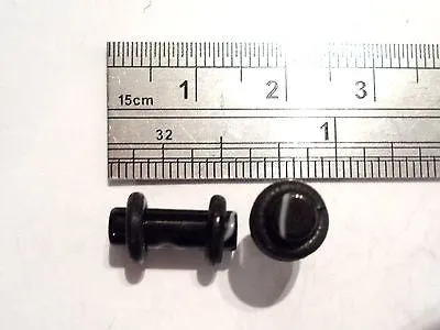 Pair BLACK Acrylic MARBLE Ear Lobe Plugs 6 GAUGE 6G