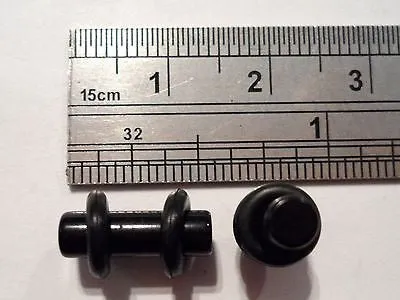 Pair BLACK Acrylic No Flare Ear Rings Plugs 6 gauge