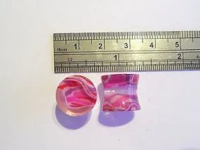 Pair COLORFUL Double Flare Ear Lobe Plugs 1/2 inch "