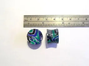 Pair COLORFUL Double Flare Ear Lobe Plugs 5/8 inch "
