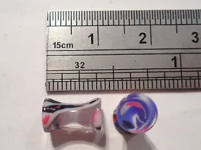 Pair COLORFUL Double Flare Ear Lobe Plugs 6 gauge 6g