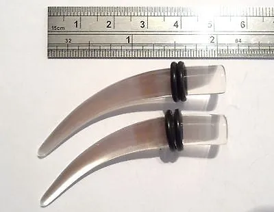 Pair Curved Stretchers Tapers Ear Lobe Gauges 0 gauge 0g Clear