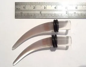 Pair Curved Stretchers Tapers Ear Lobe Gauges 0 gauge 0g Clear