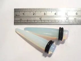 Pair Straight Stretchers Tapers Ear Lobe Gauges 0 gauge 0g Opalescent