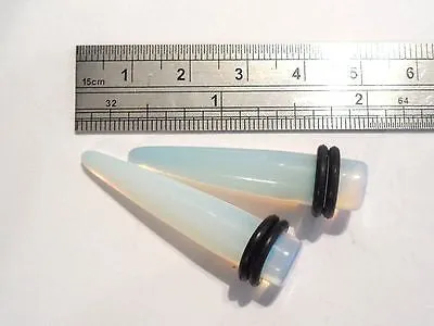 Pair Straight Stretchers Tapers Ear Lobe Gauges 0 gauge 0g Opalescent