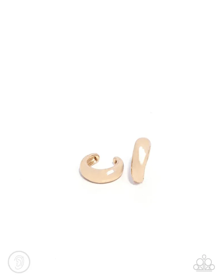 Paparazzi Earring ~ Classic Cuff - Gold