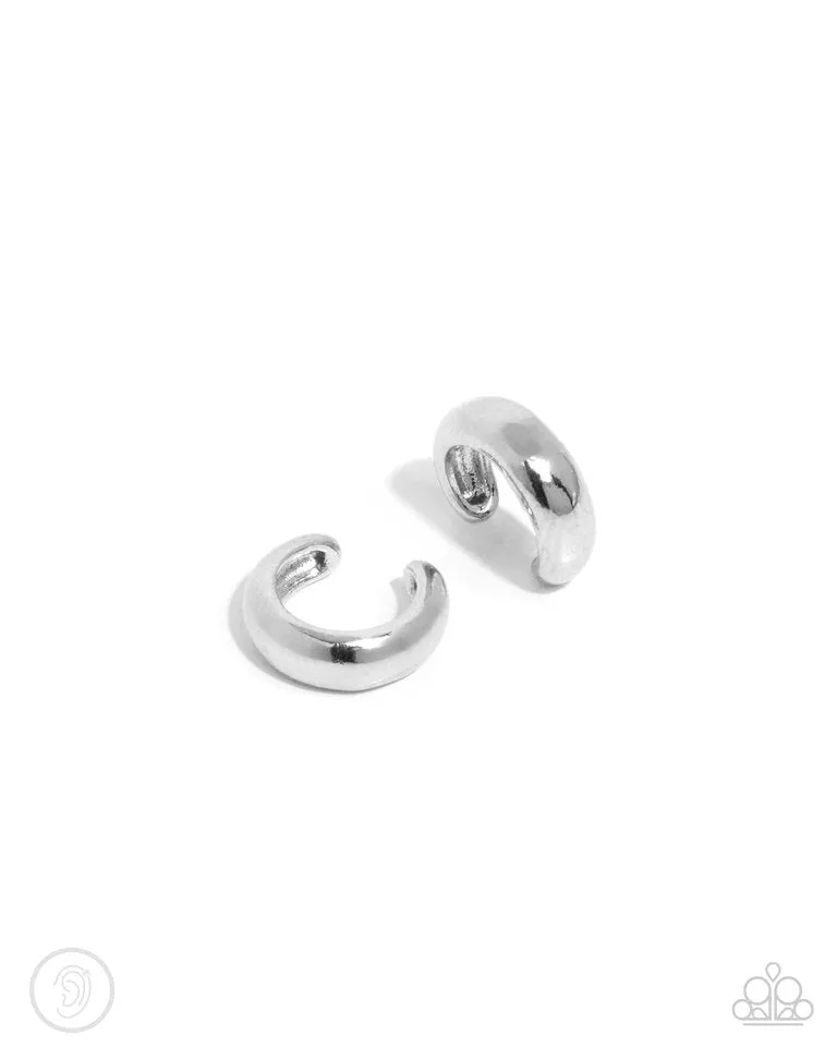 Paparazzi Earring ~ Classic Cuff - Silver