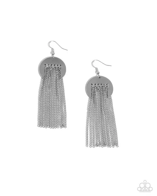 Paparazzi Earring ~ Levitating Leader - Silver
