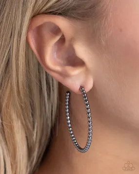 Paparazzi Earring ~ Manufactured Monochromatic - Black